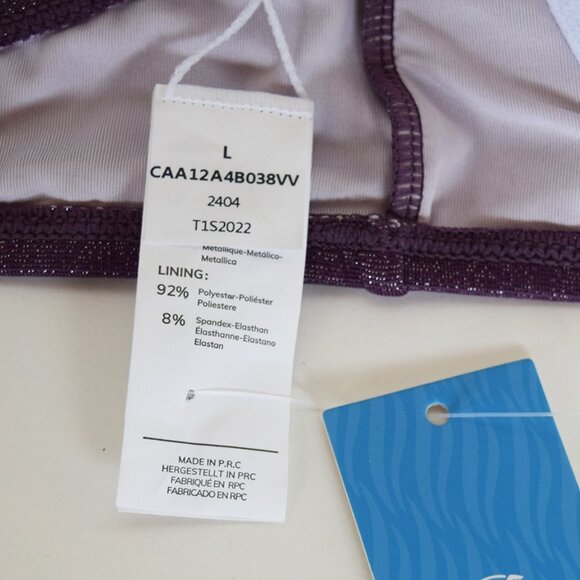 "5/$35" Cupshe Atlantis Plum V-Neck Bikini Top Size L - Picture 10 of 12